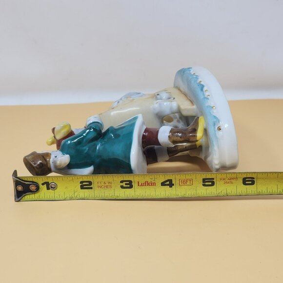 Vintage Paulux Porcelain Figurine Winter Sleigh Scene Hand-Painted Collectible - Picture 12 of 12